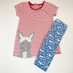 Baby Boden Bunny Appliqué Dress And Leggings
